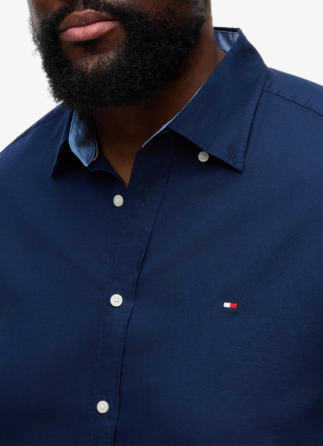 Tommy Hilfiger Regular fit overhemd met logo - detail 5 donkerblauw