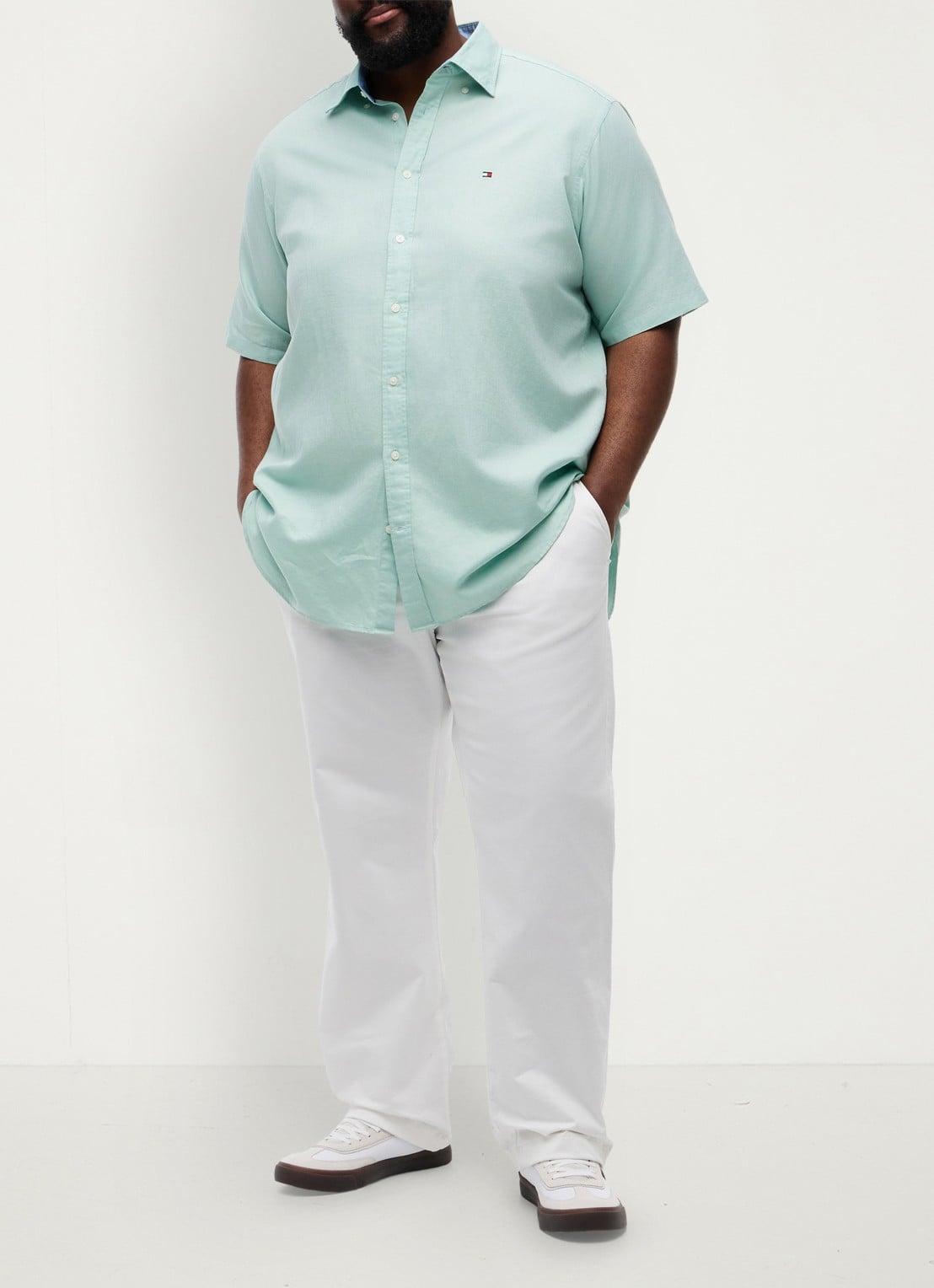 Tommy Hilfiger Regular fit overhemd met logo - voorkant 2 mint