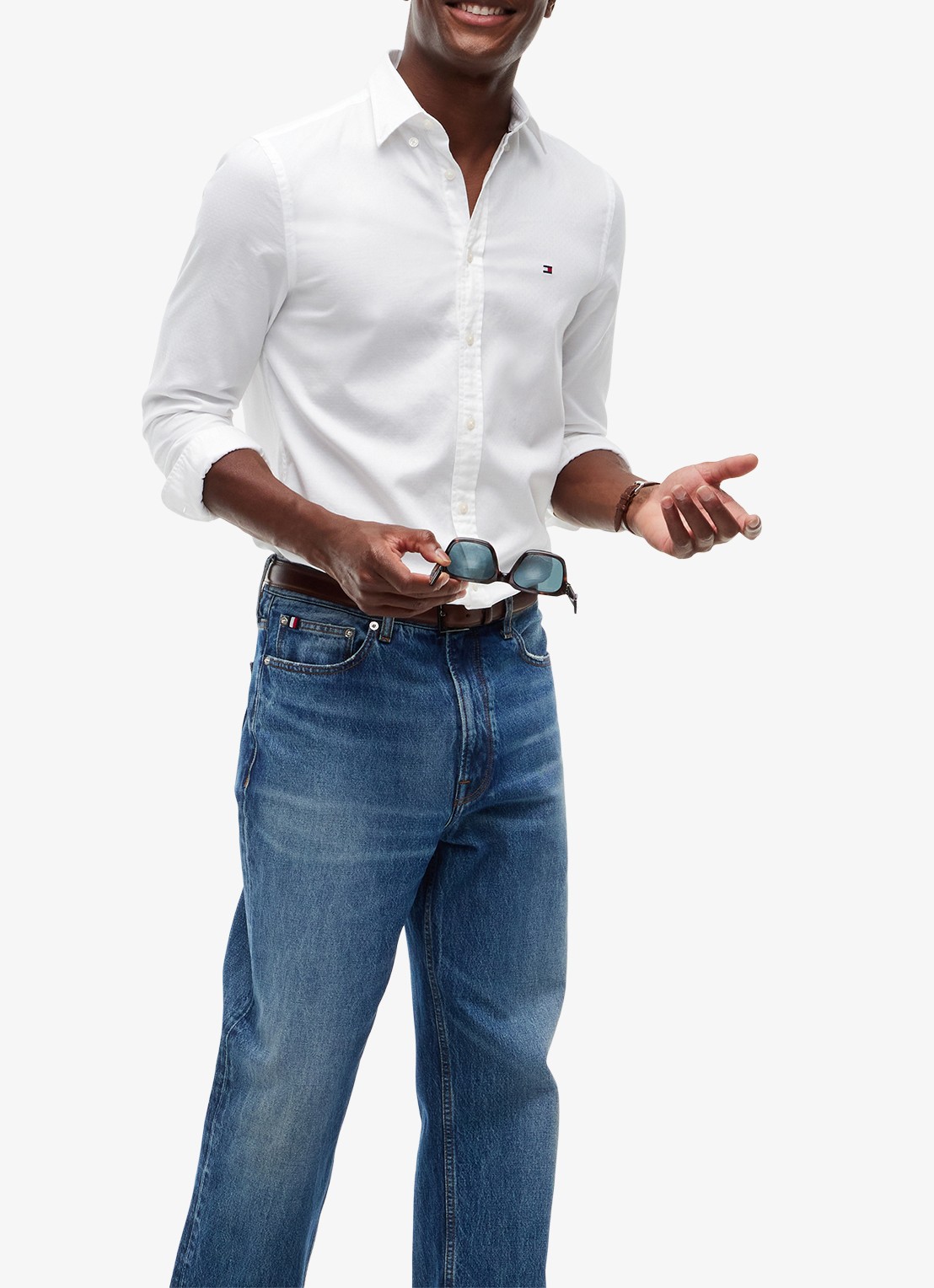 Tommy Hilfiger Regular fit overhemd met logo - voorkant 3 wit