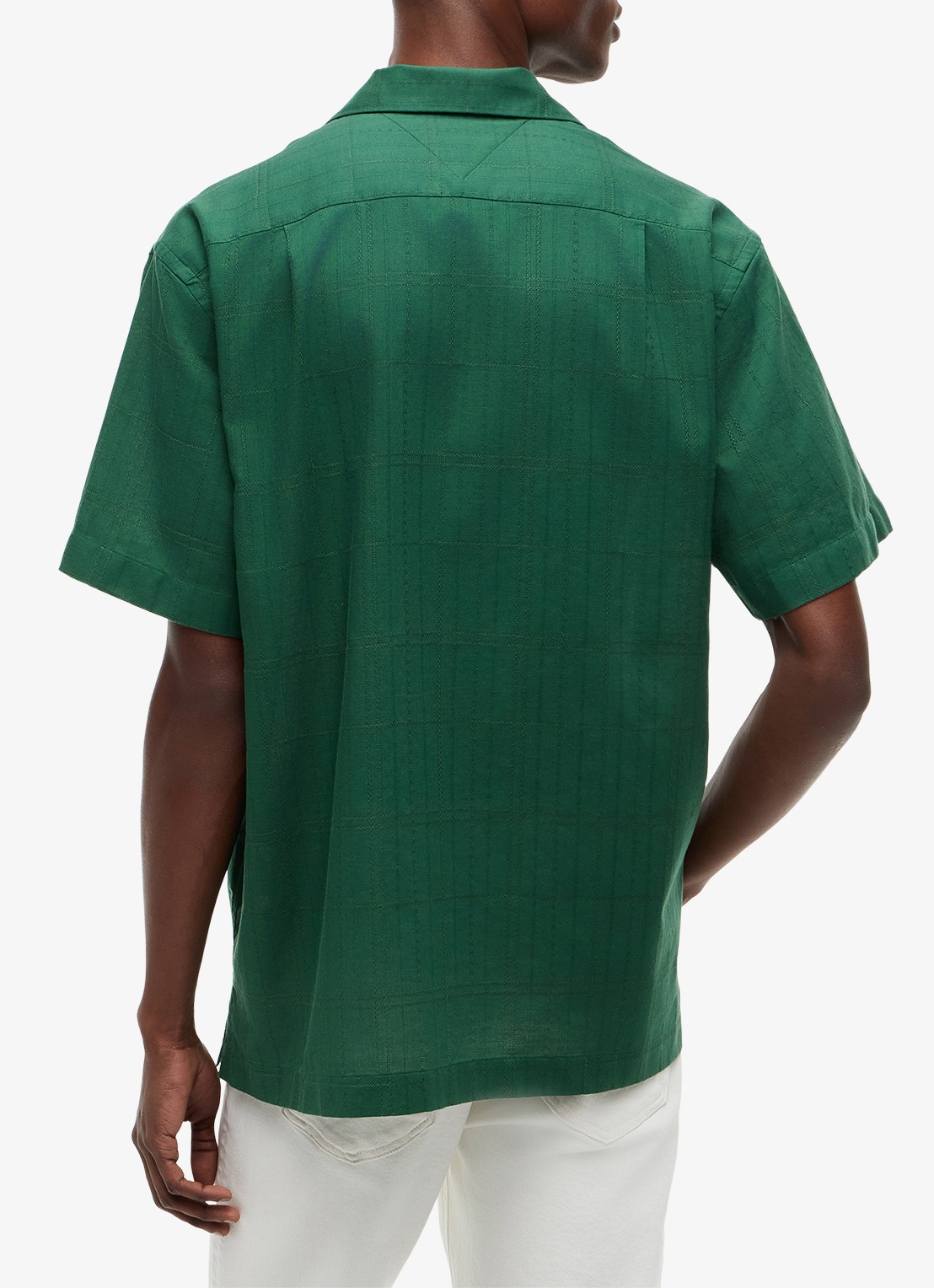 Tommy Hilfiger Regular fit overhemd met ruitdessin - achterkant mosgroen