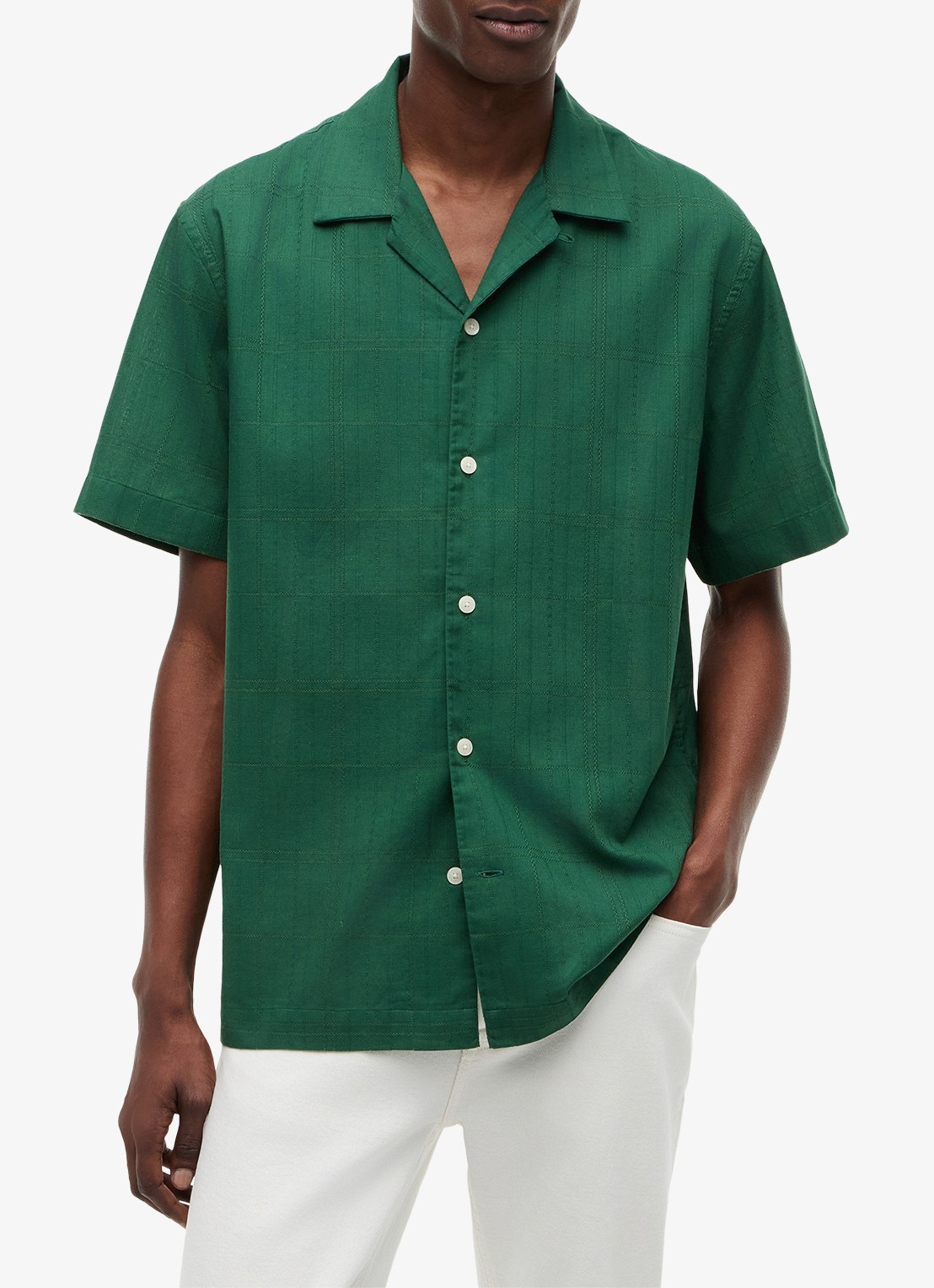 Tommy Hilfiger Regular fit overhemd met ruitdessin - detail 4 mosgroen