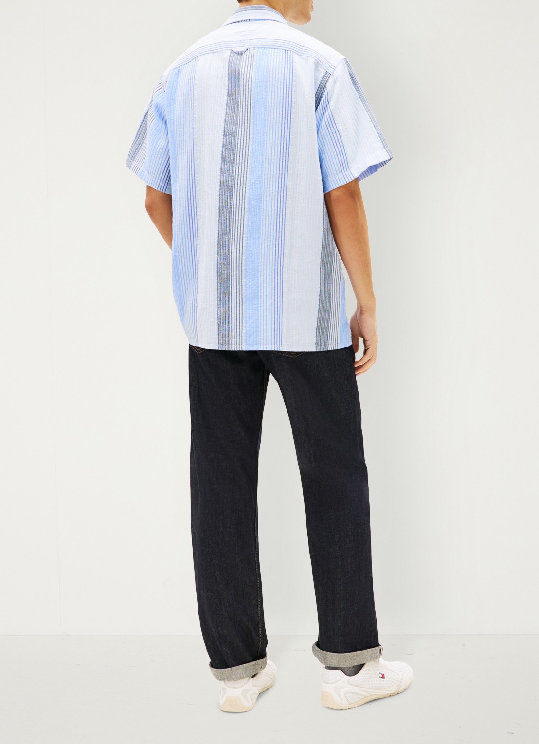 Tommy Hilfiger Regular fit overhemd met streepprint - achterkant lichtblauw