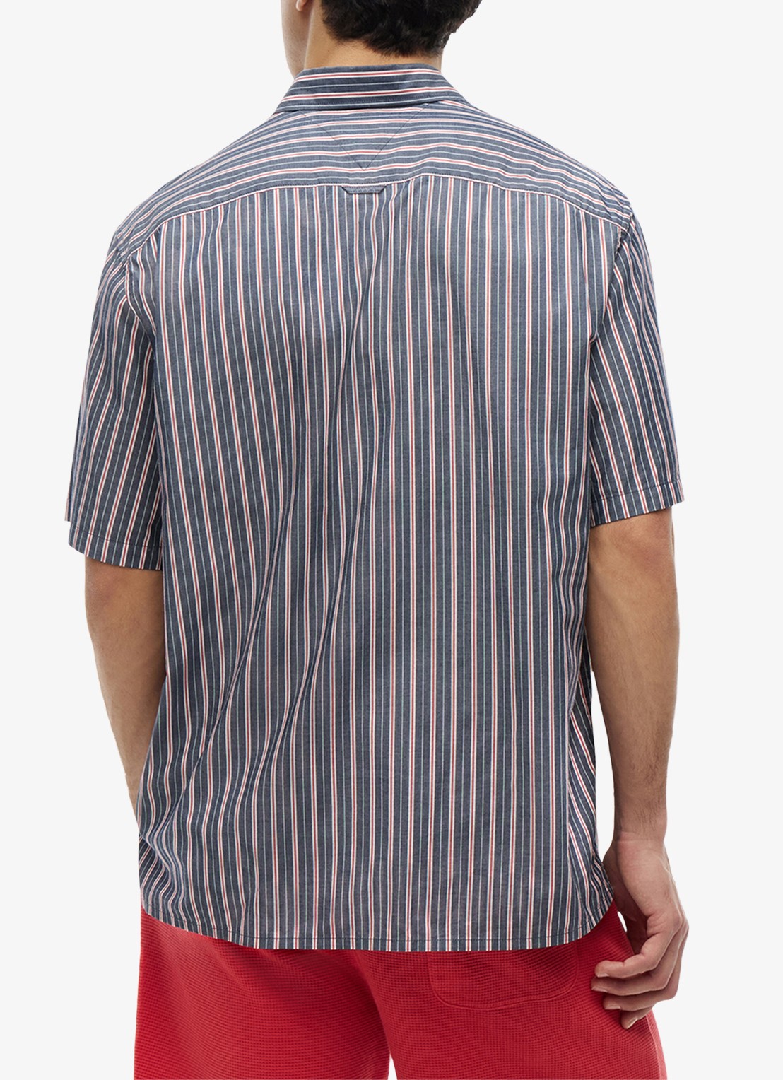 Tommy Hilfiger Regular fit overhemd met streepprint - achterkant 3 donkerblauw