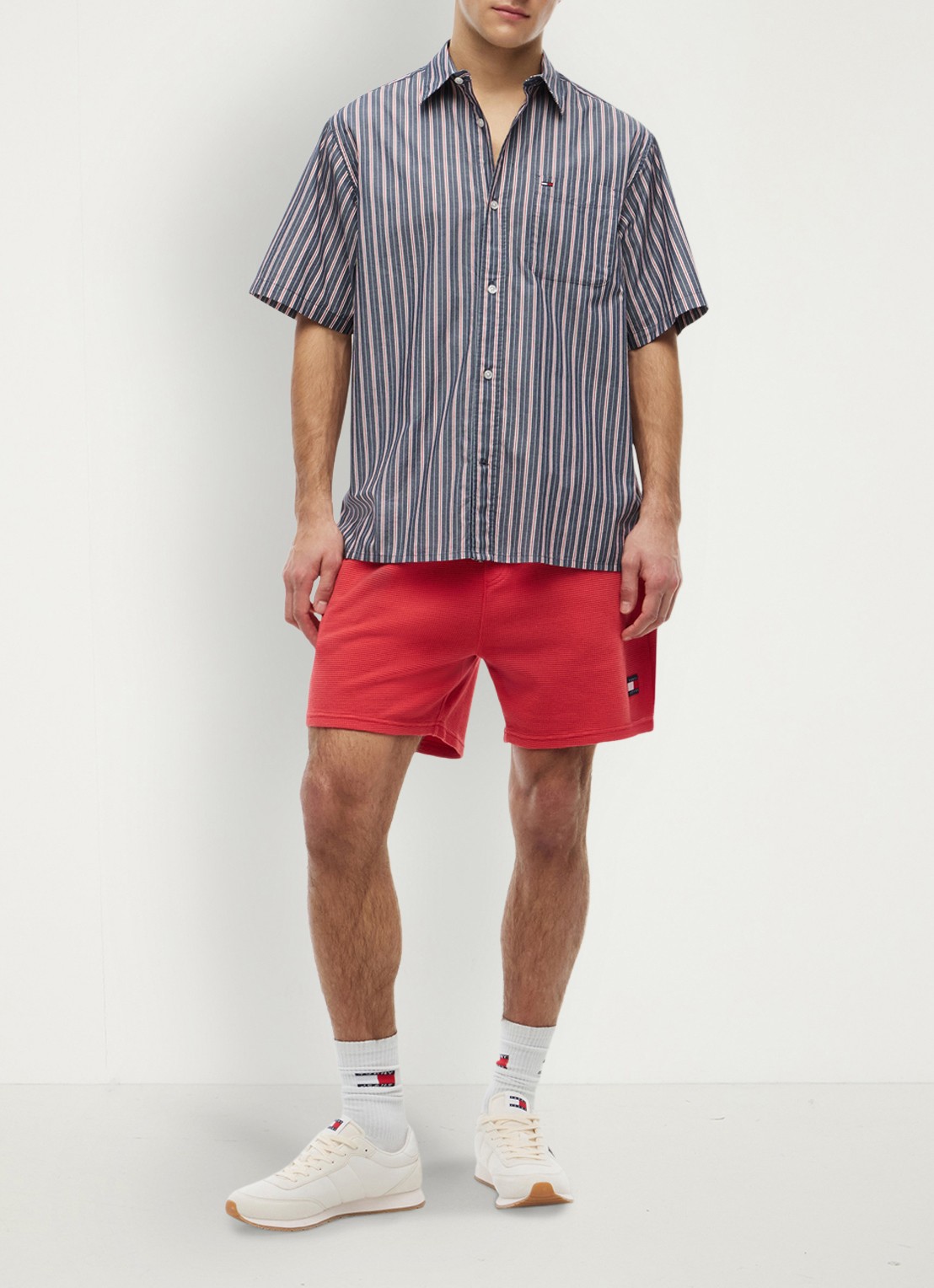 Tommy Hilfiger Regular fit overhemd met streepprint - voorkant 2 donkerblauw