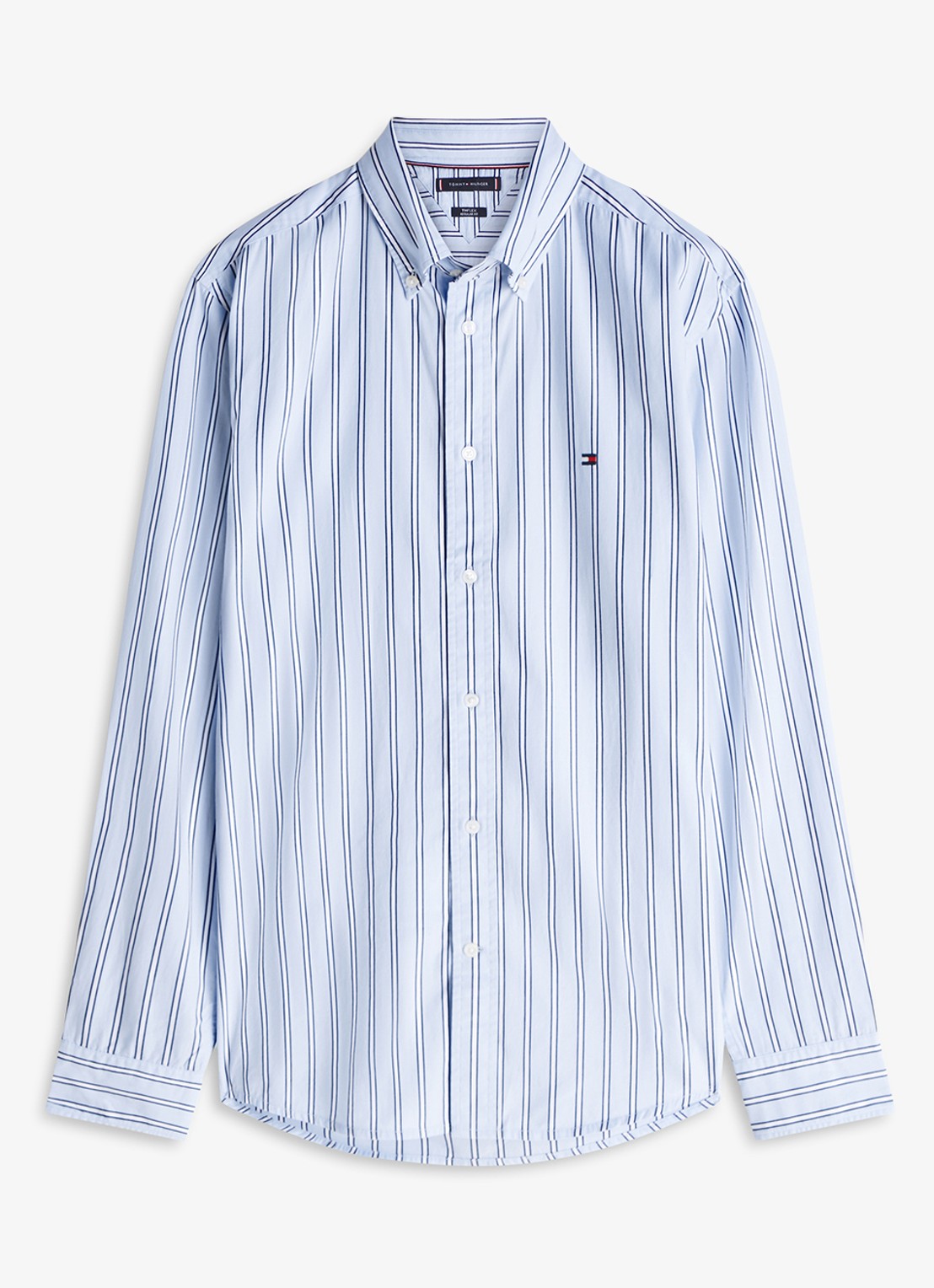 Tommy Hilfiger Regular fit overhemd met streepprint - voorkant lichtblauw
