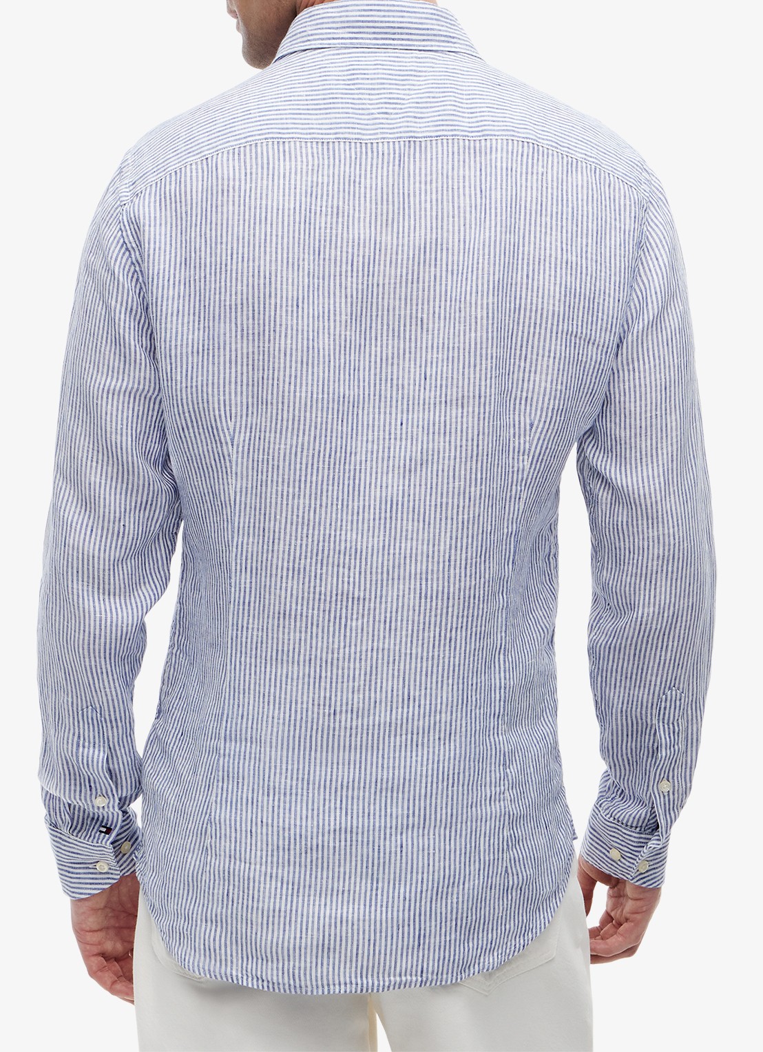 Tommy Hilfiger Regular fit overhemd met streepprint - achterkant lichtblauw