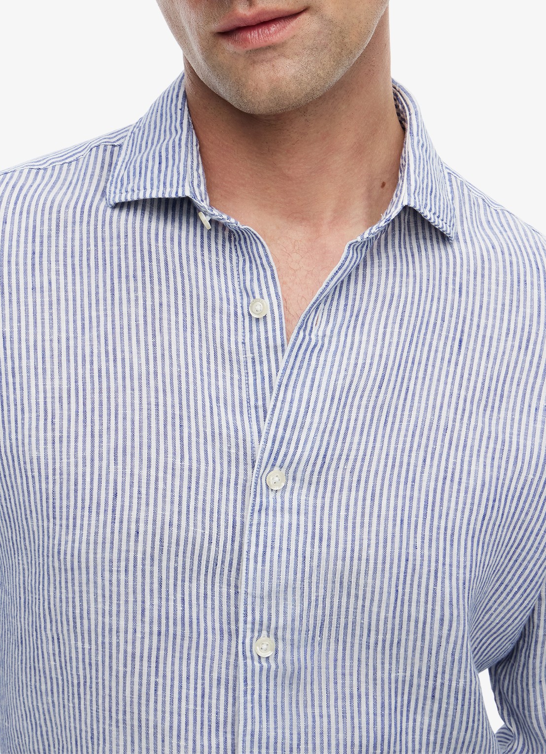 Tommy Hilfiger Regular fit overhemd met streepprint - detail 5 lichtblauw