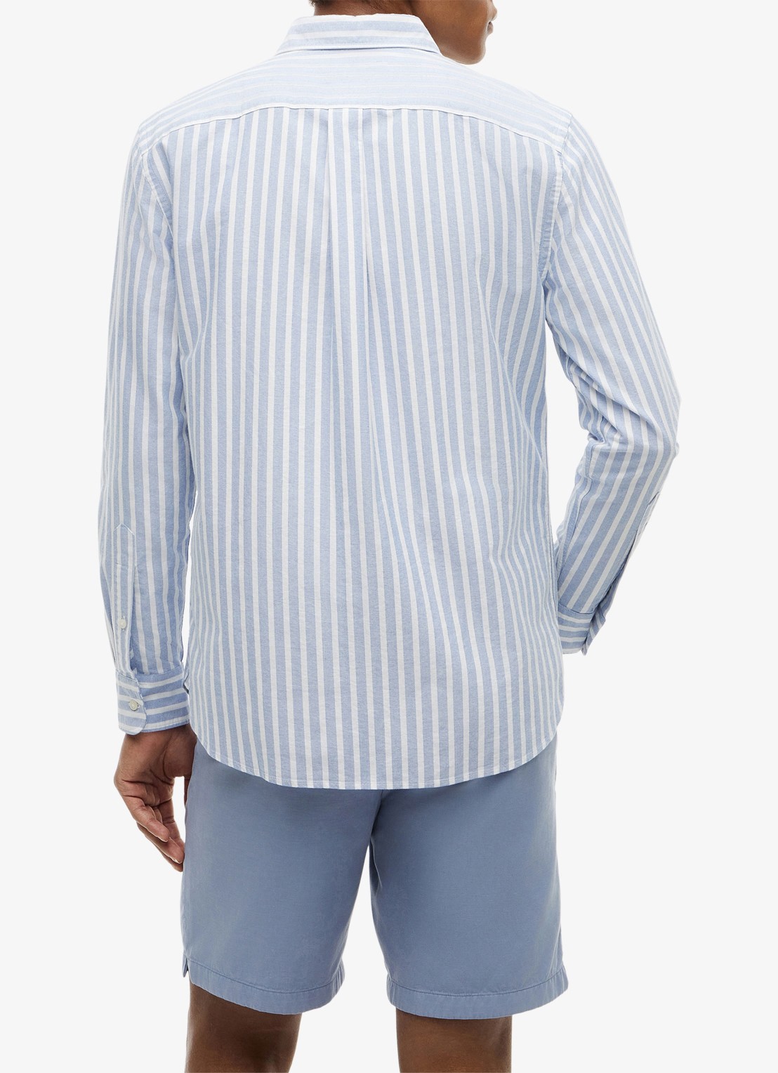 Tommy Hilfiger Regular fit overhemd met streepprint - achterkant 5 lichtblauw