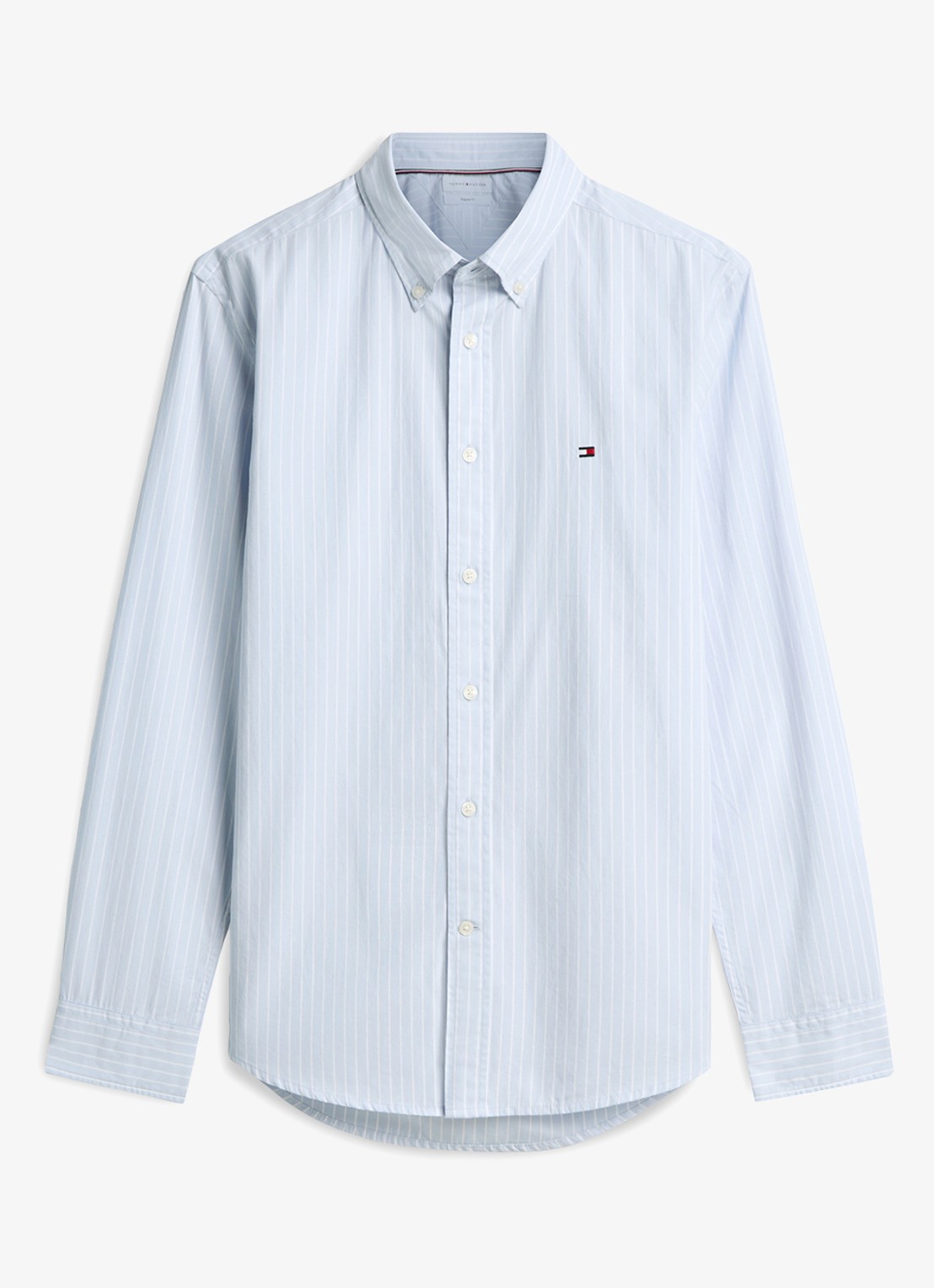 Tommy Hilfiger Regular fit overhemd met streepprint - voorkant lichtblauw