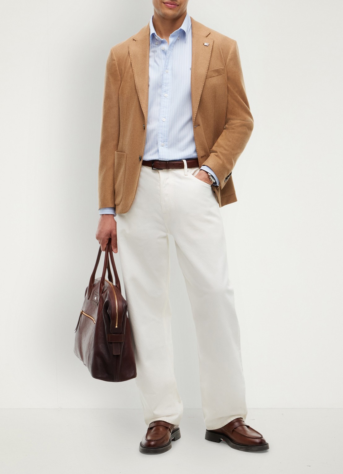 Tommy Hilfiger Regular fit overhemd met streepprint - voorkant 2 lichtblauw