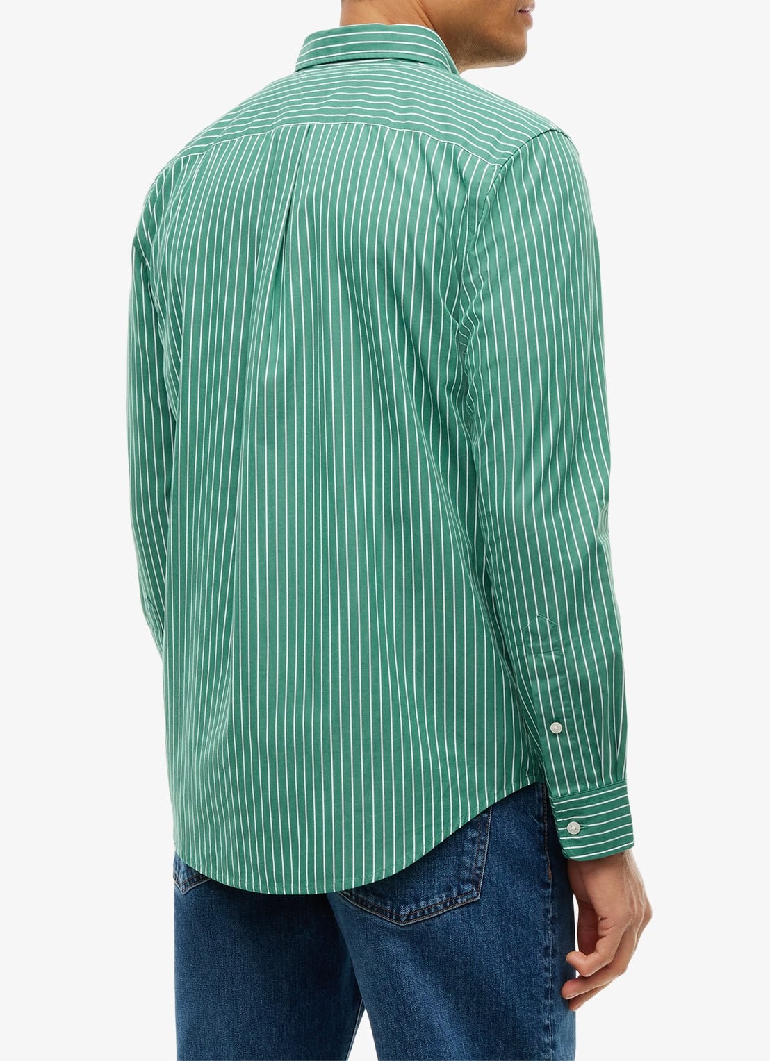 Tommy Hilfiger Regular fit overhemd met streepprint - achterkant 3 groen