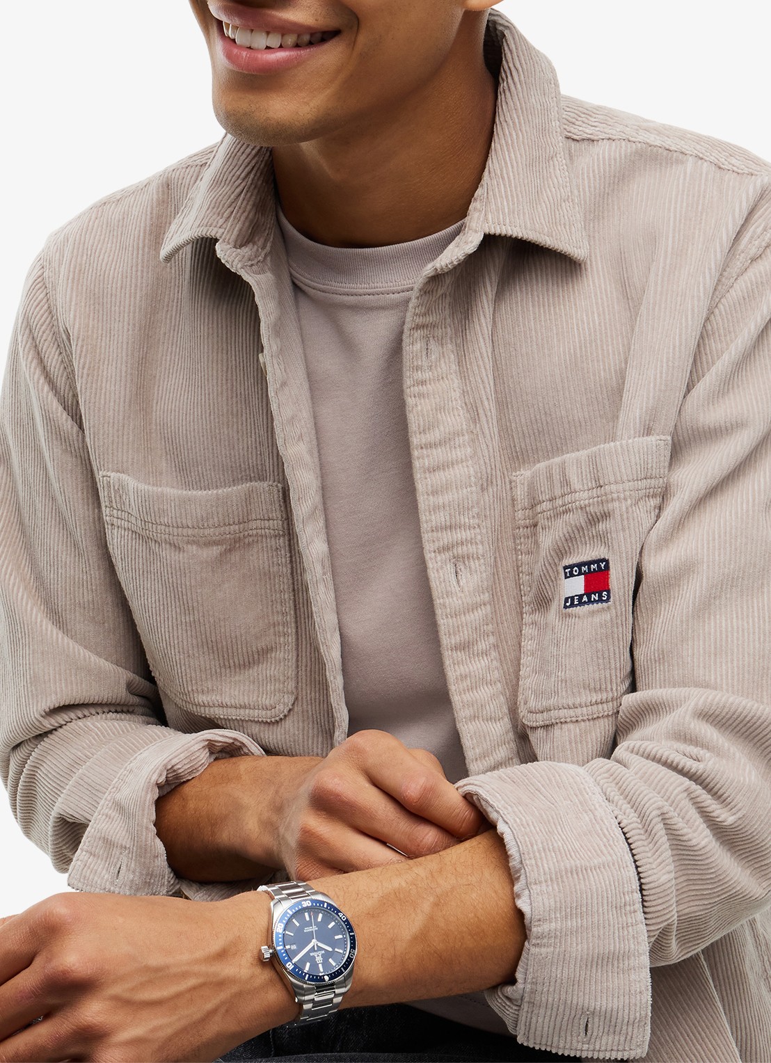 Tommy Hilfiger Regular fit overhemd van corduroy met logoborduring - detail 2 oudroze