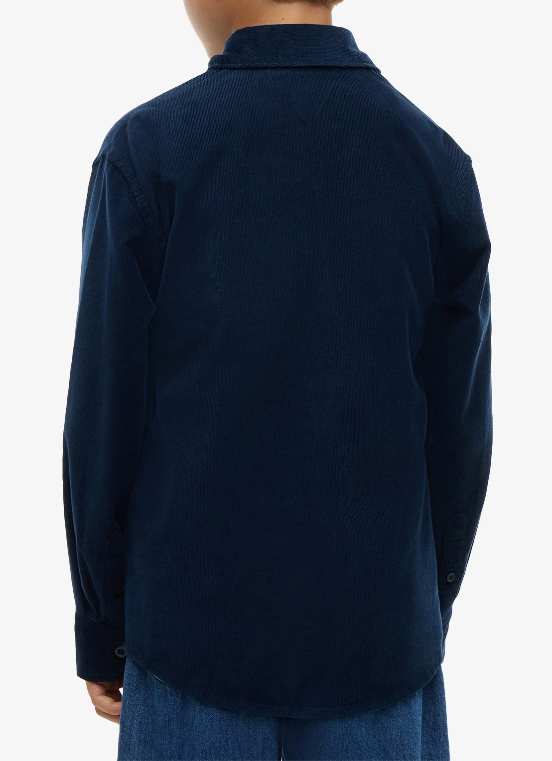 Tommy Hilfiger Regular fit overhemd van corduroy  - achterkant 3 donkerblauw