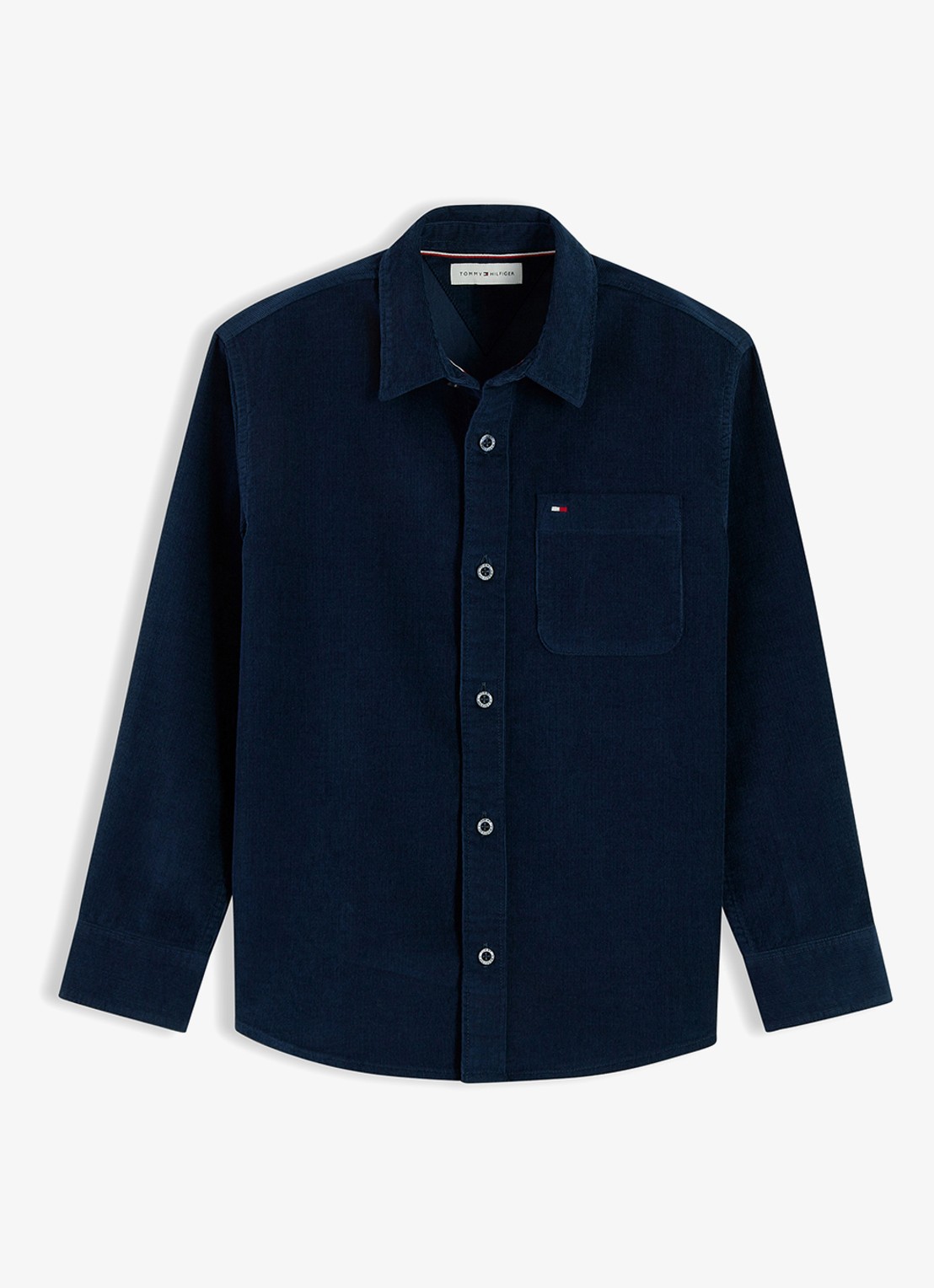 Tommy Hilfiger Regular fit overhemd van corduroy  - voorkant 4 donkerblauw
