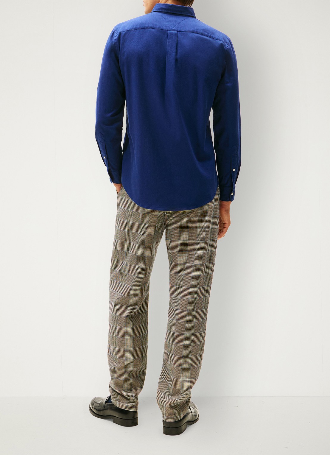 Tommy Hilfiger Regular fit overhemd van flanel - achterkant 5 donkerblauw