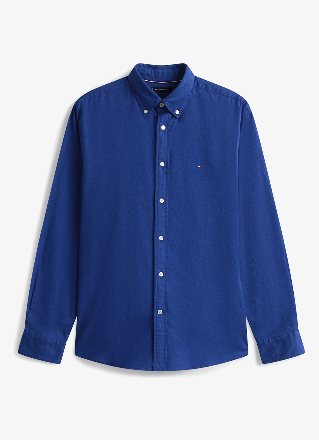 Tommy Hilfiger Regular fit overhemd van flanel - voorkant donkerblauw