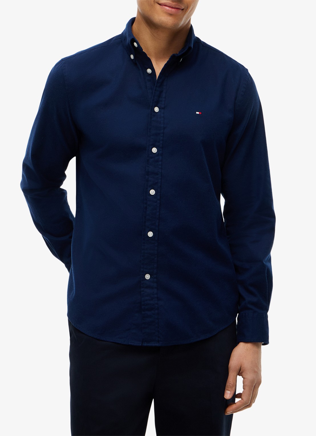 Tommy Hilfiger Regular fit overhemd van flanel - detail 3 carbon navy-dcc / blauw