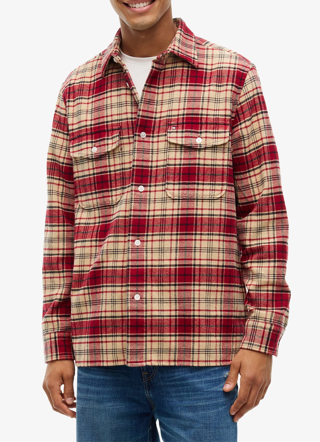 Tommy Hilfiger Regular fit overhemd van katoen met ruitdessin  - detail 4 rood