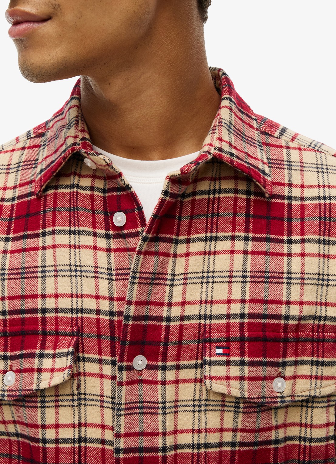 Tommy Hilfiger Regular fit overhemd van katoen met ruitdessin  - detail 5 rood