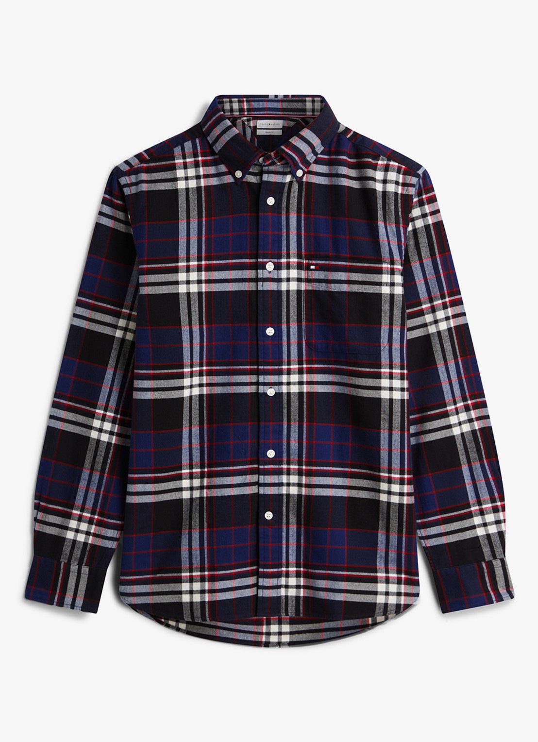 Tommy Hilfiger Regular fit overhemd van katoen met ruitdessin  - voorkant 5 donkerblauw