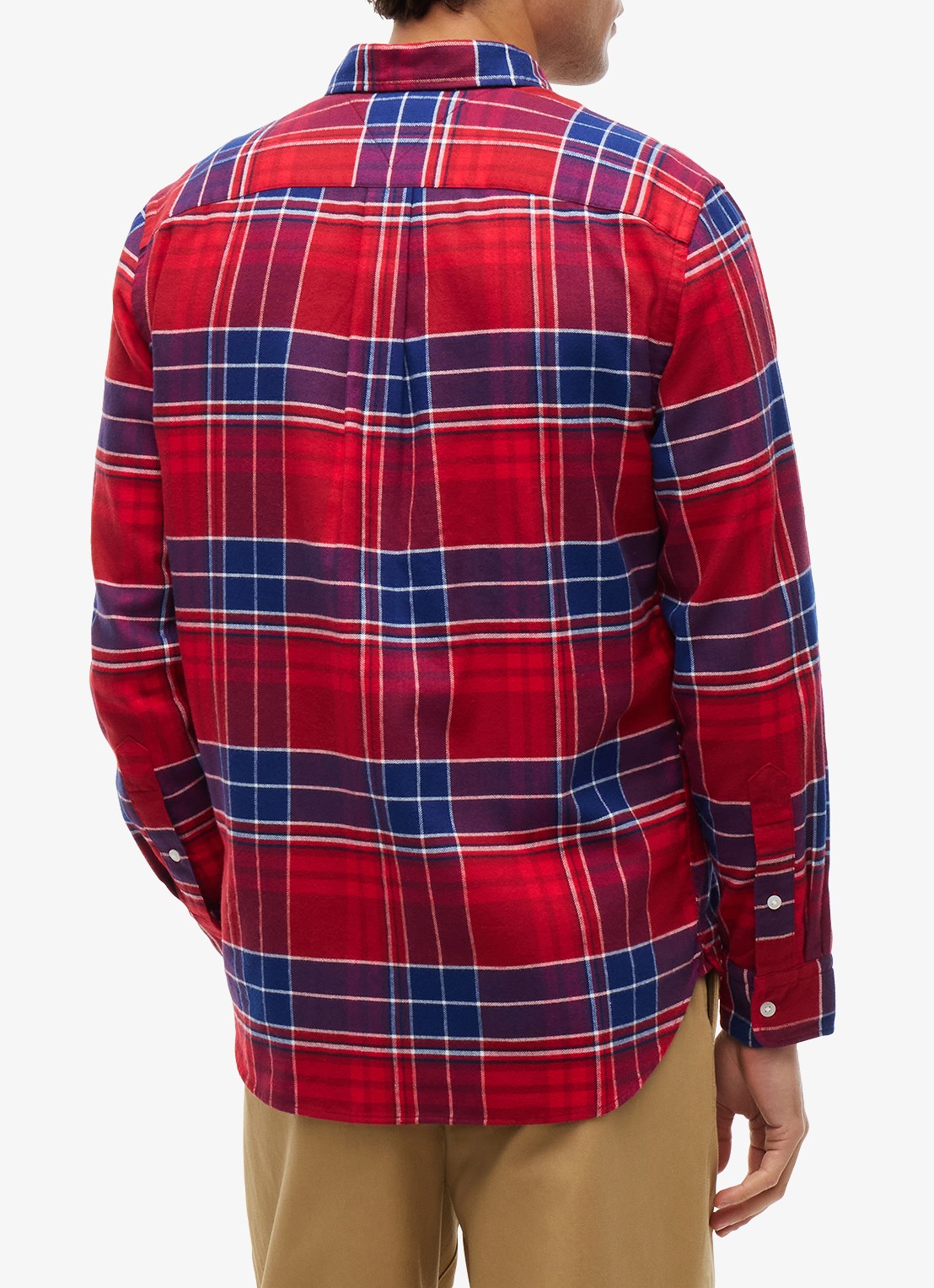 Tommy Hilfiger Regular fit overhemd van katoen met ruitdessin  - achterkant 4 rood