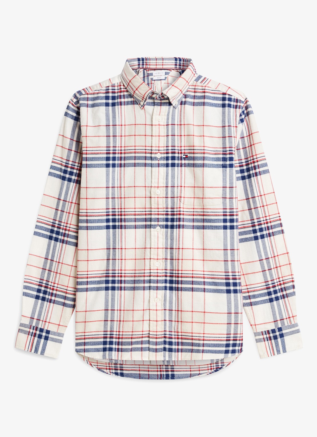 Tommy Hilfiger Regular fit overhemd van katoen met ruitdessin  - voorkant 4 ivoor