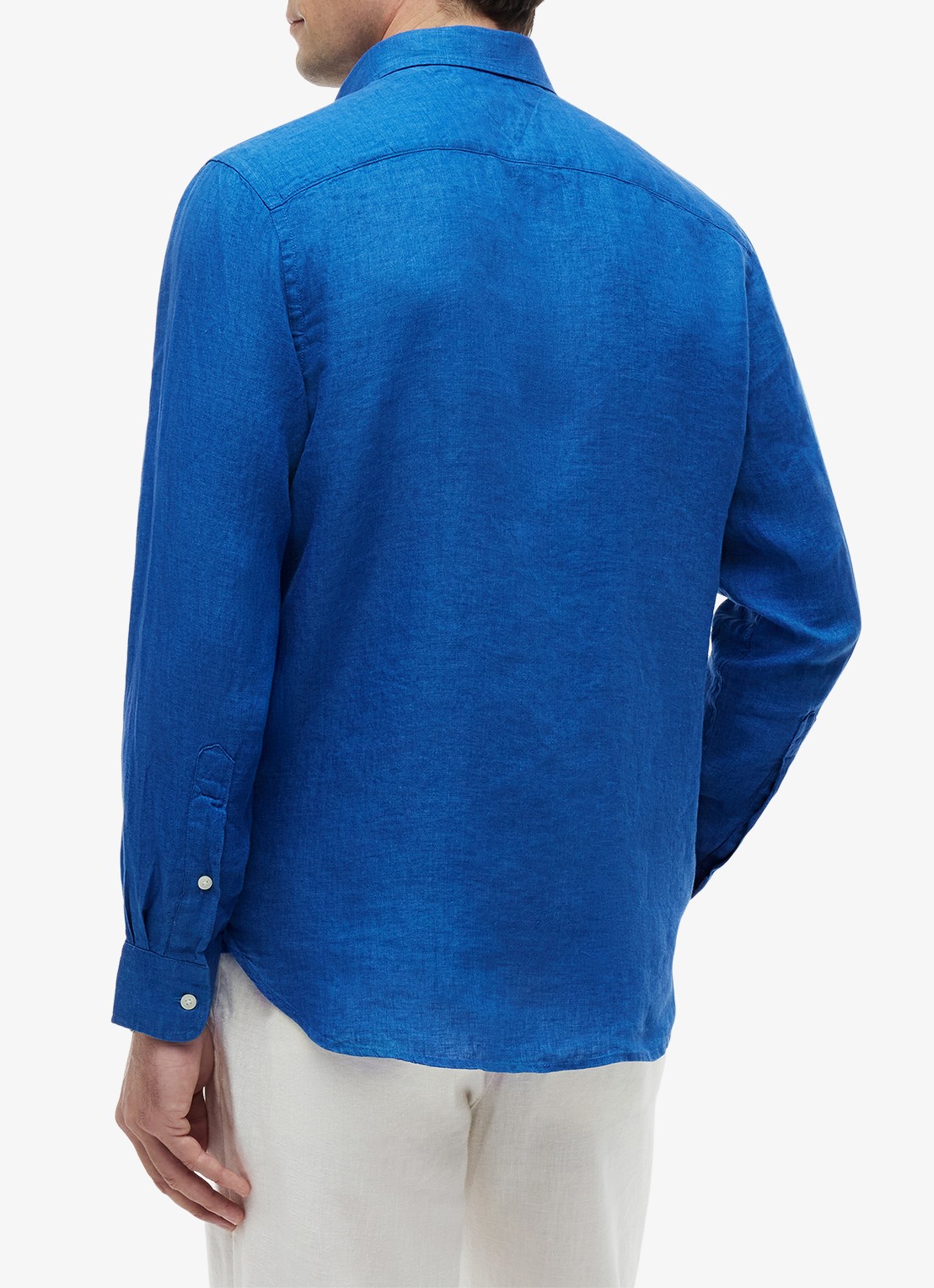 Tommy Hilfiger Regular fit overhemd van linnen - achterkant 5 lichtblauw