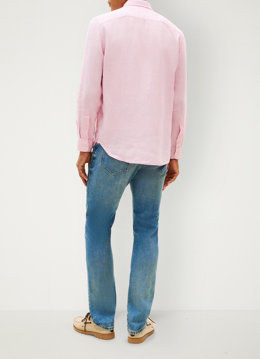 Tommy Hilfiger Regular fit overhemd van linnen - achterkant roze