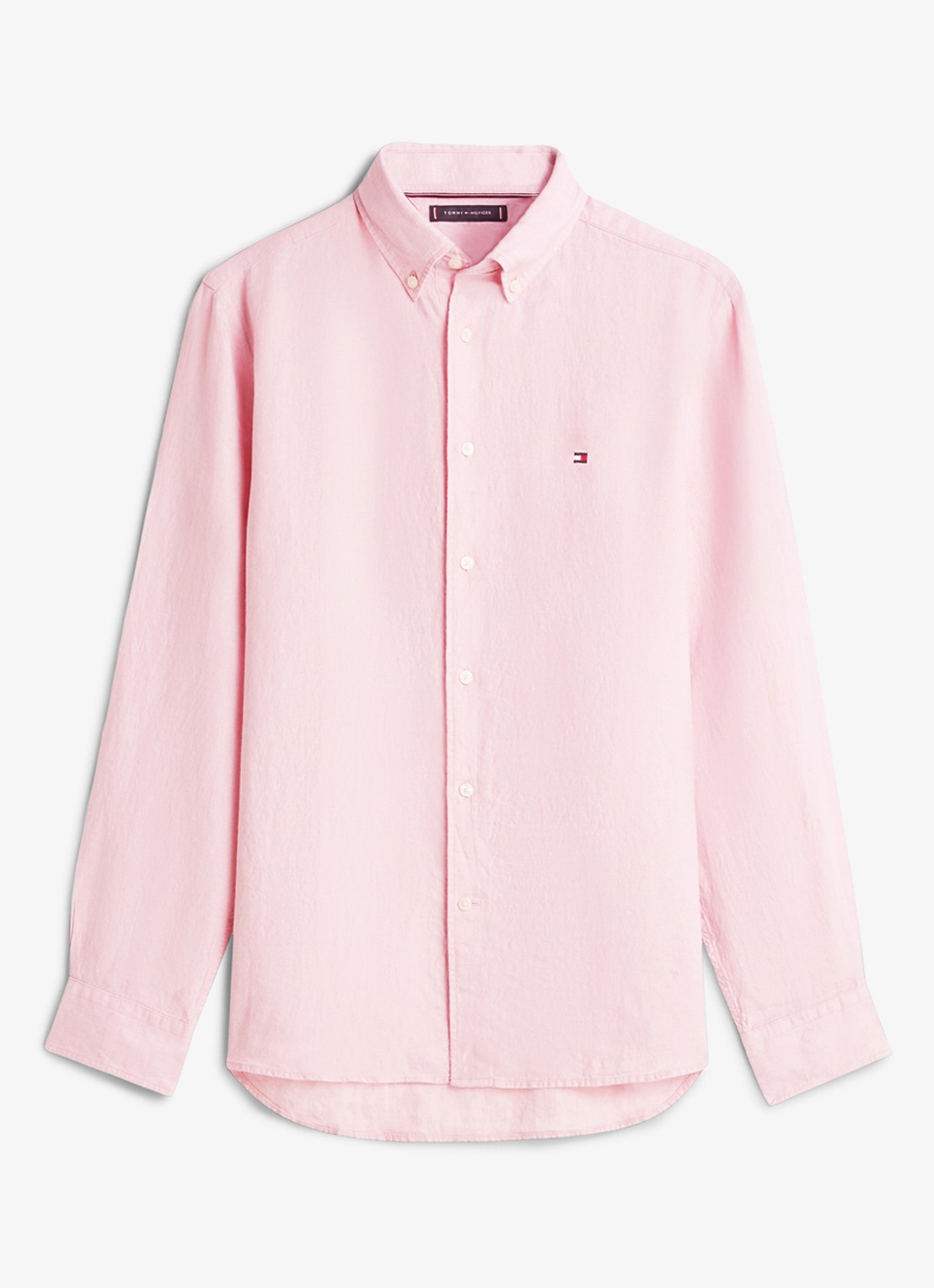 Tommy Hilfiger Regular fit overhemd van linnen - voorkant 2 roze