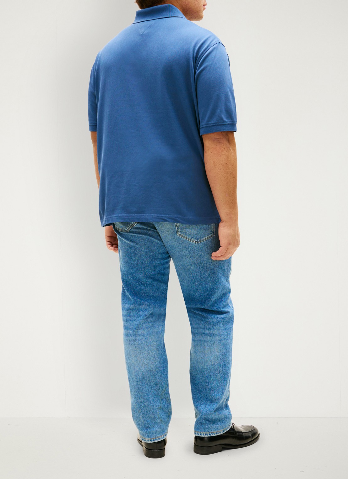 Tommy Hilfiger Regular fit polo in katoenblend - achterkant 3 zeegroen