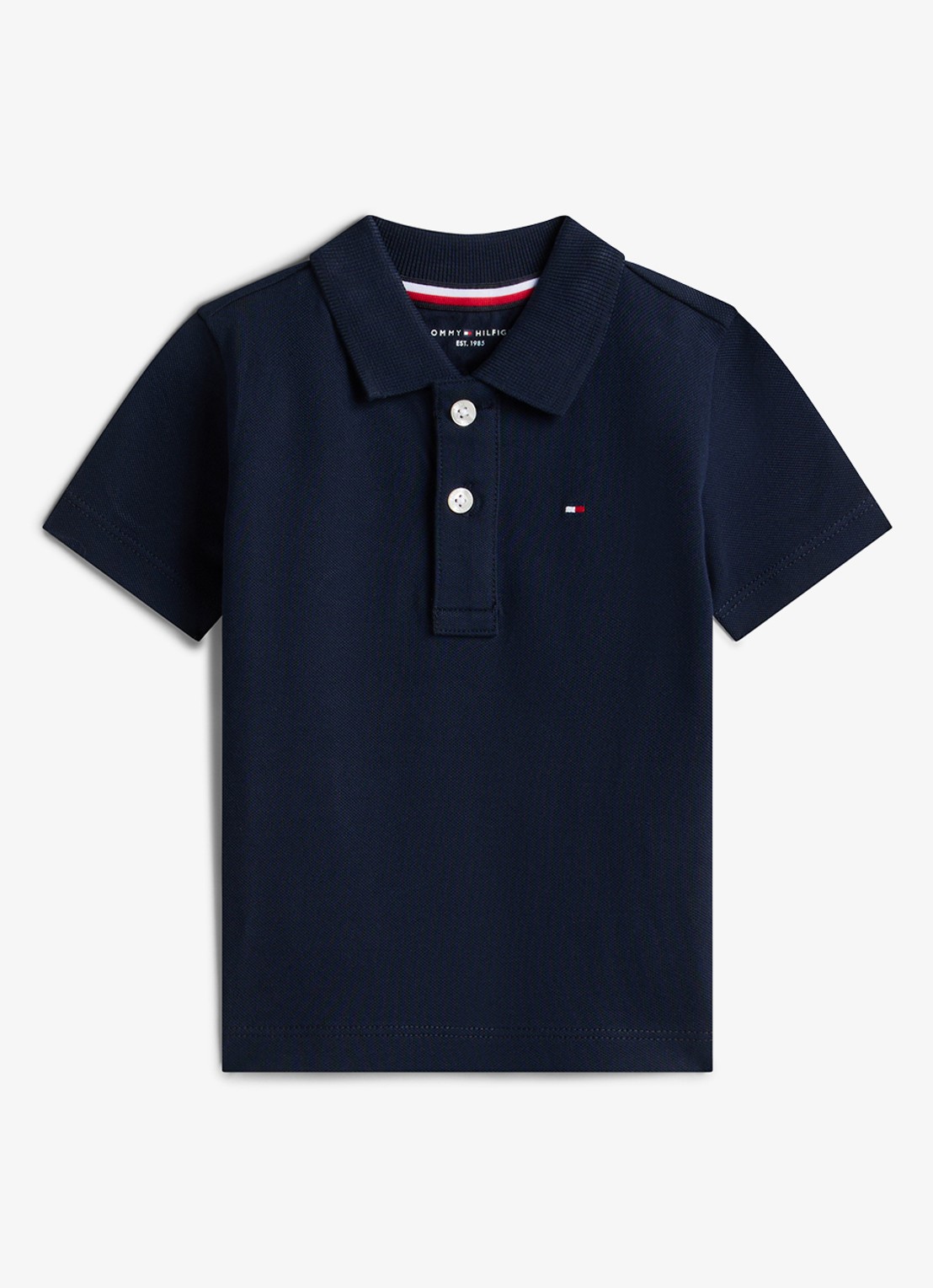 Tommy Hilfiger Regular fit polo in katoenblend - voorkant 2 donkerblauw