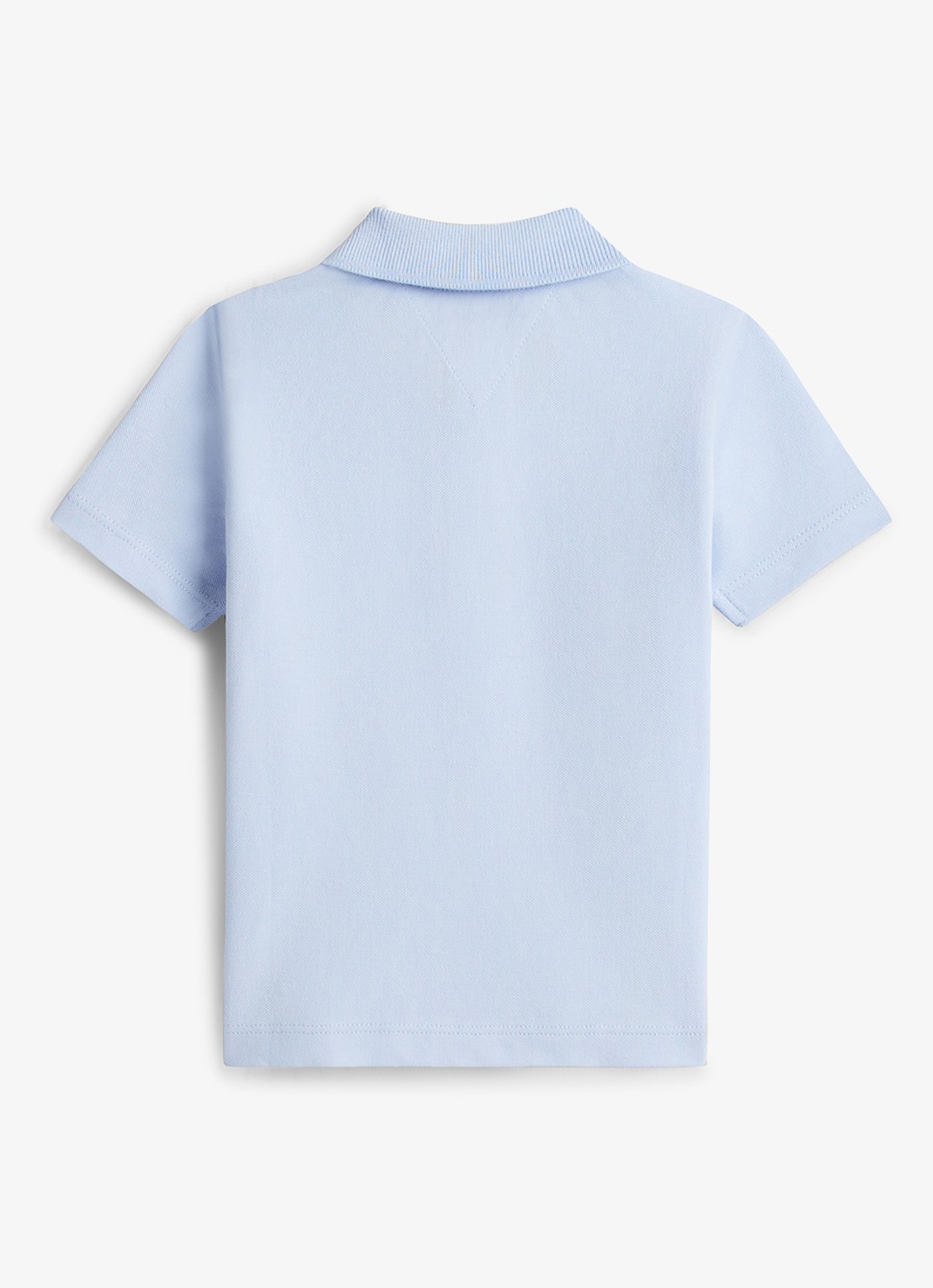 Tommy Hilfiger Regular fit polo in katoenblend - achterkant lichtblauw