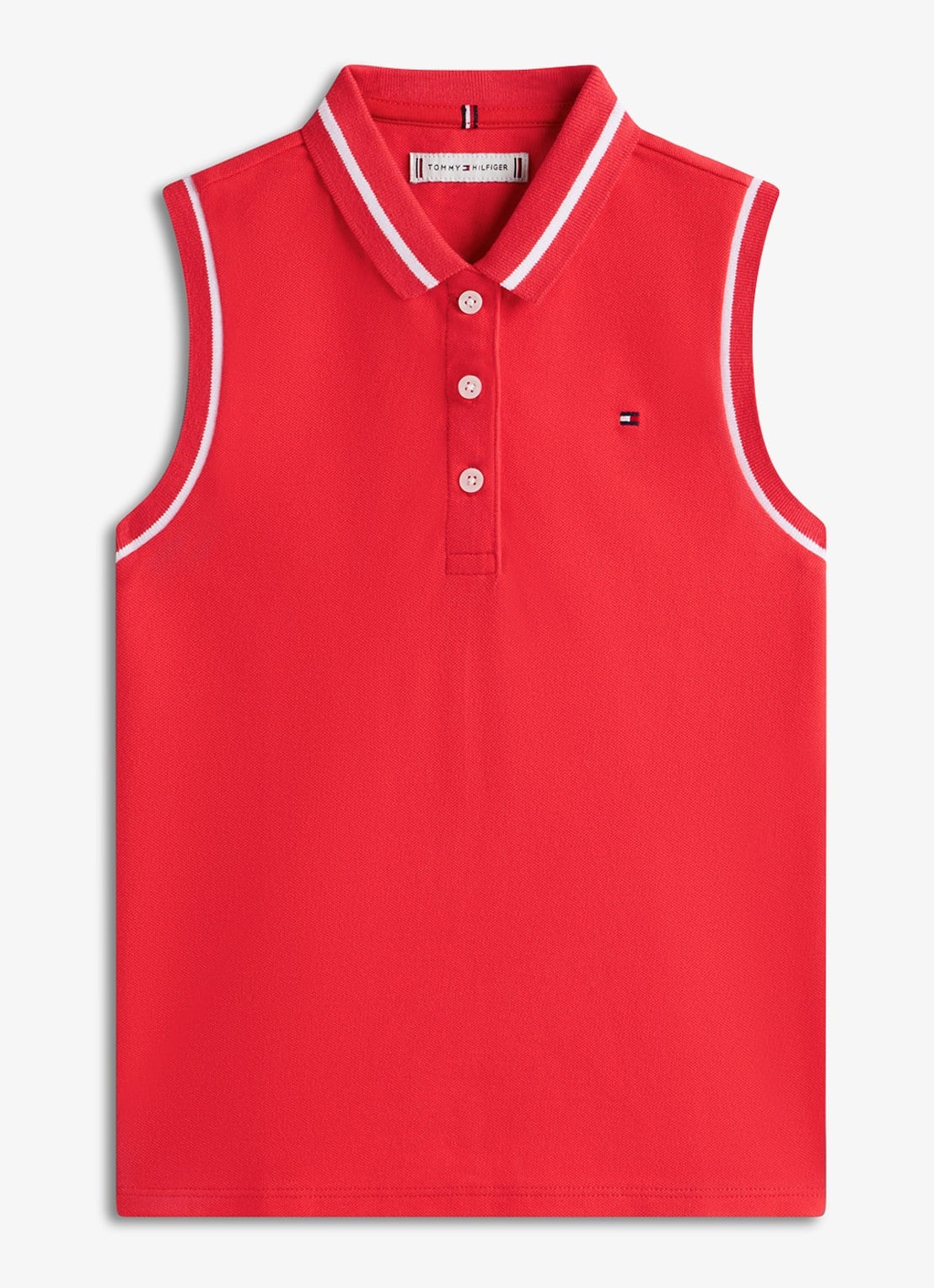 Tommy Hilfiger Regular fit polo in katoenblend - voorkant rood