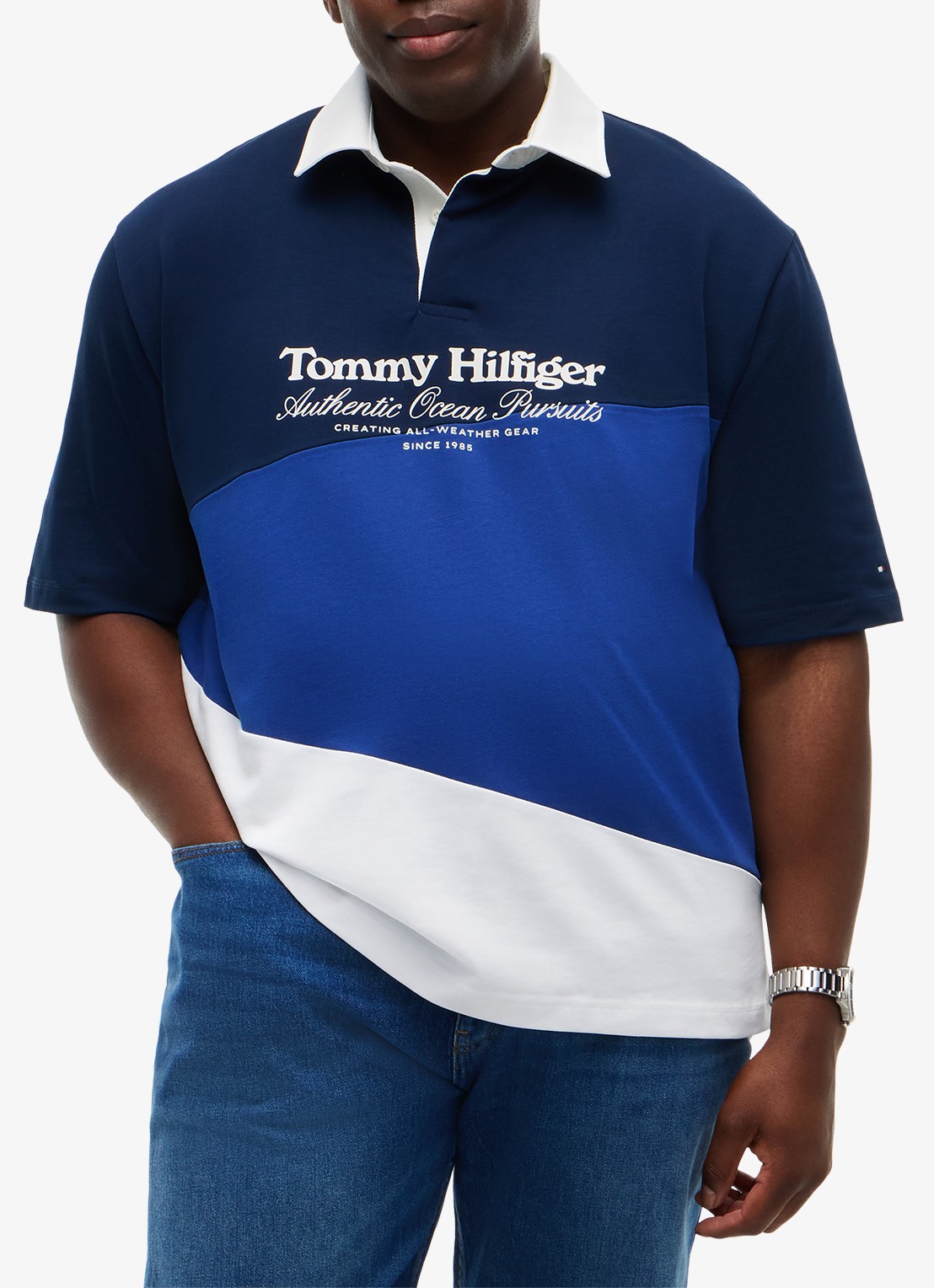 Tommy Hilfiger Regular fit polo met colour blocking - detail 4 multicolor