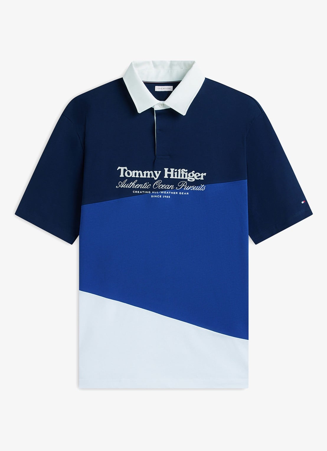 Tommy Hilfiger Regular fit polo met colour blocking - voorkant multicolor