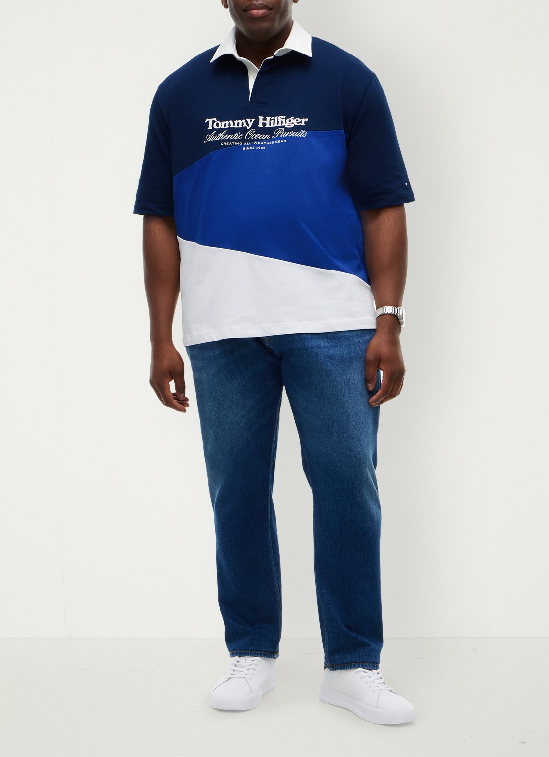 Tommy Hilfiger Regular fit polo met colour blocking - voorkant 2 multicolor