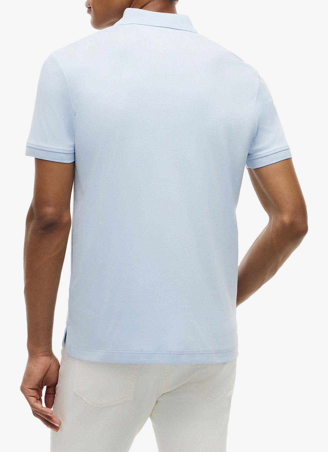 Tommy Hilfiger Regular fit polo met halve rits - achterkant donkerblauw