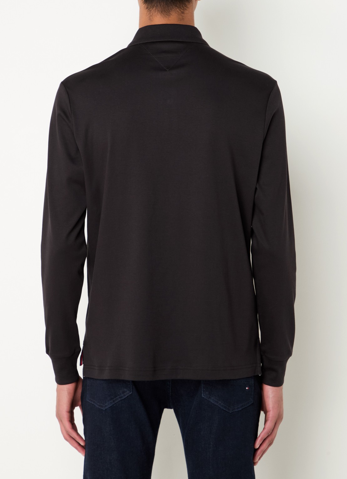 Tommy Hilfiger Regular fit polo met logo - achterkant 4 zwart