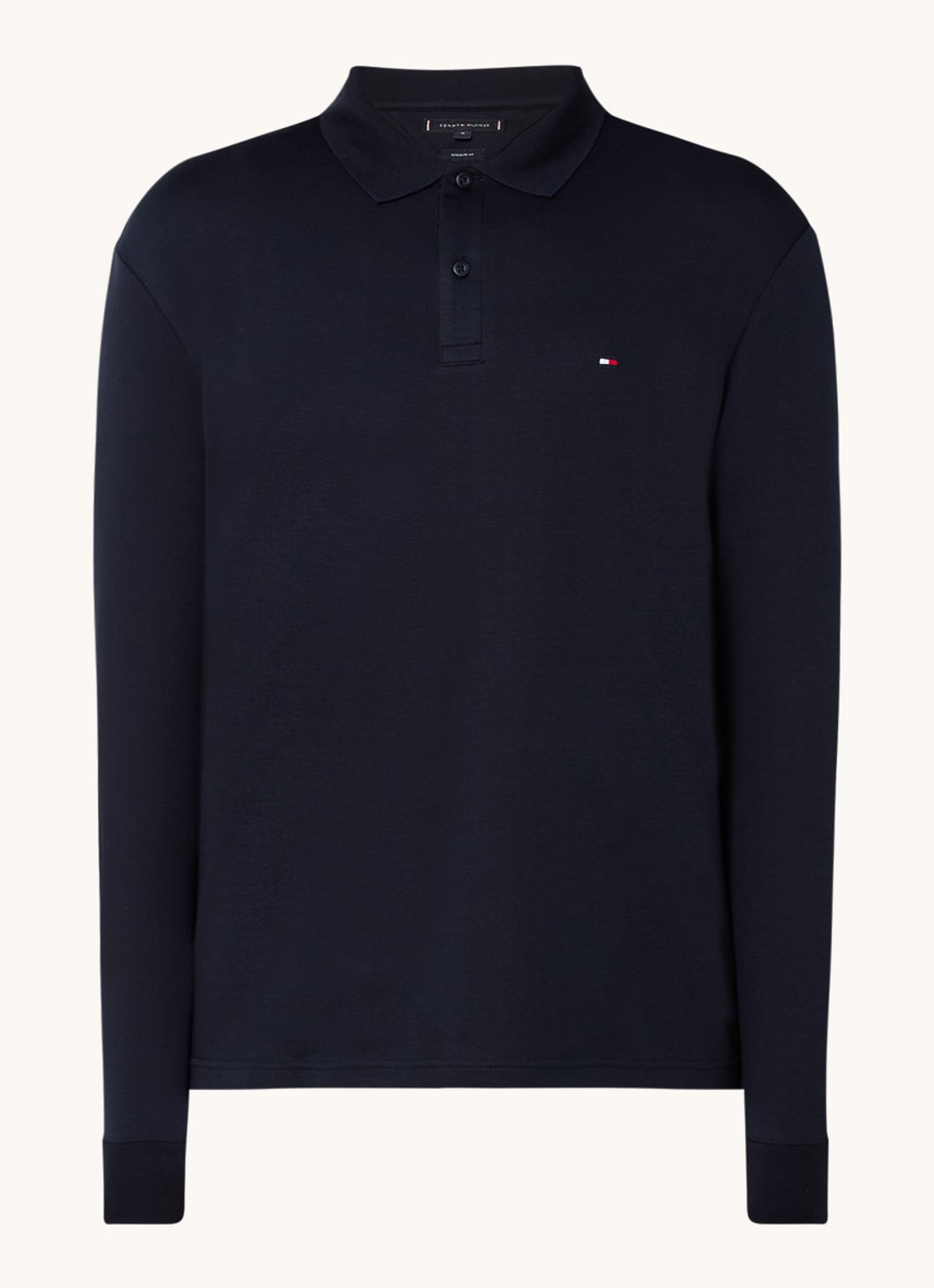 Tommy Hilfiger Regular fit polo met logo - voorkant 2 donkerblauw