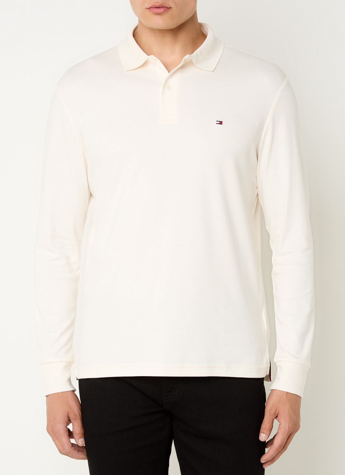 Tommy Hilfiger Regular fit polo met logo - detail gebroken wit