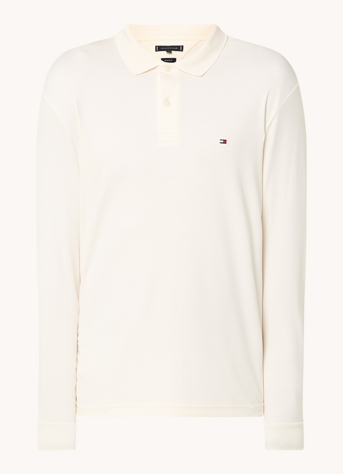 Tommy Hilfiger Regular fit polo met logo - voorkant 3 gebroken wit