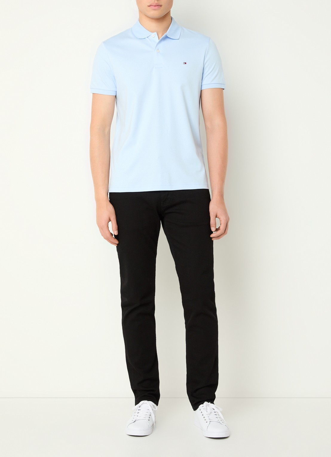 Tommy Hilfiger Regular fit polo met logo - voorkant 4 sweet blue-c3q / lichtblauw