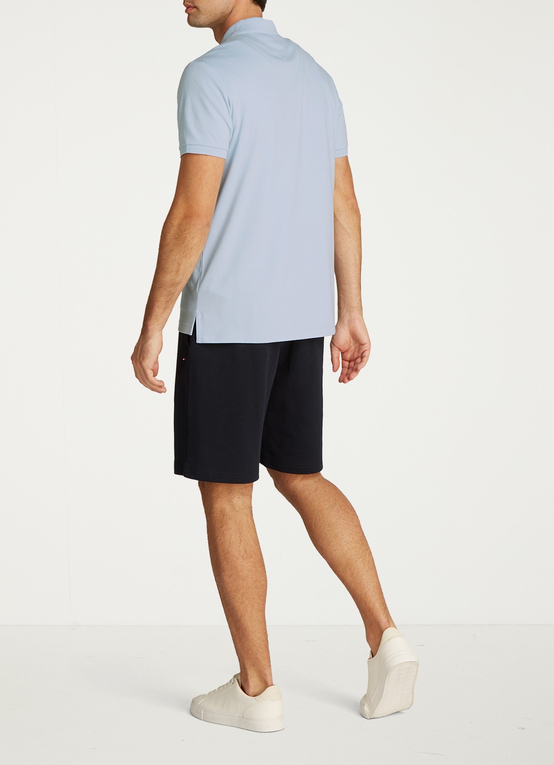 Tommy Hilfiger Regular fit polo met logo - achterkant 8 staalblauw