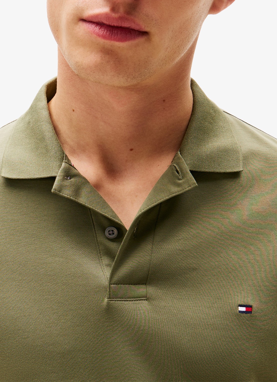 Tommy Hilfiger Regular fit polo met logo - detail 4 battle green-pli / groen