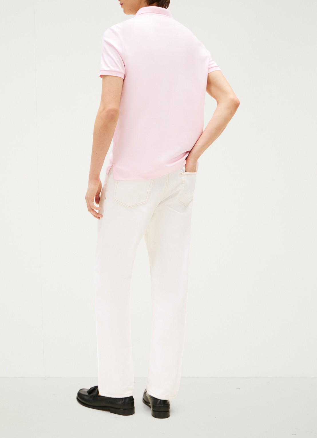 Tommy Hilfiger Regular fit polo met logo - achterkant lichtroze