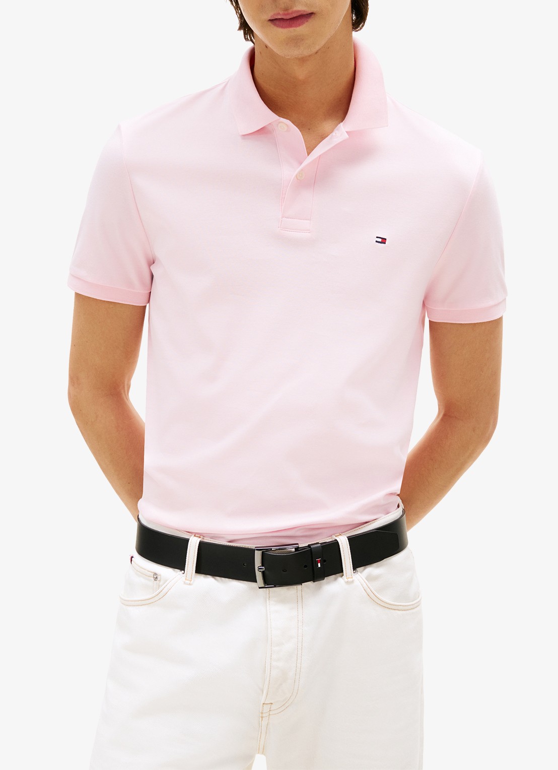 Tommy Hilfiger Regular fit polo met logo - detail 4 lichtroze