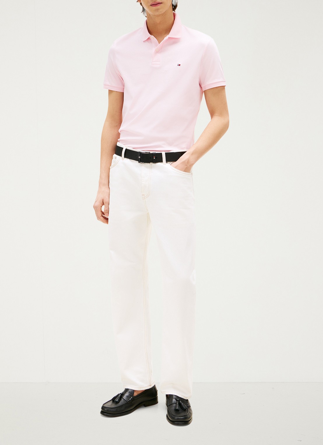 Tommy Hilfiger Regular fit polo met logo - voorkant 3 lichtroze