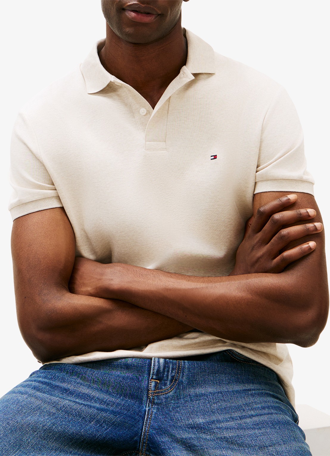 Tommy Hilfiger Regular fit polo met logo - detail 2 creme
