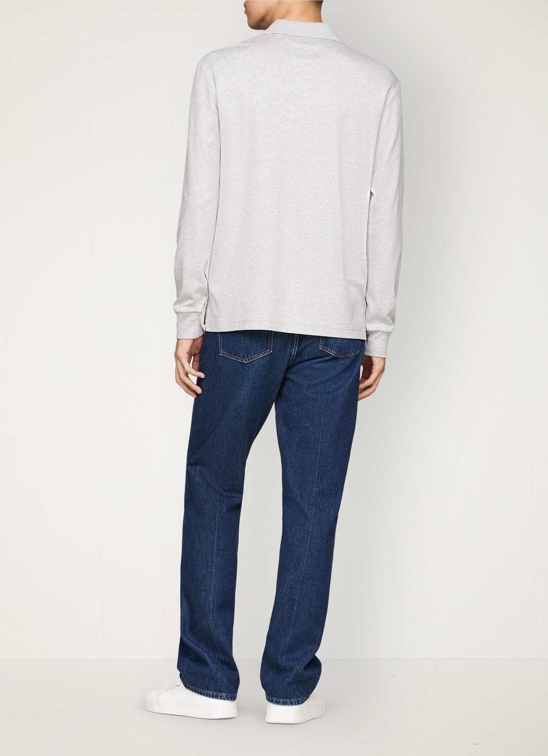 Tommy Hilfiger Regular fit polo met logo - achterkant 4 grijsmele