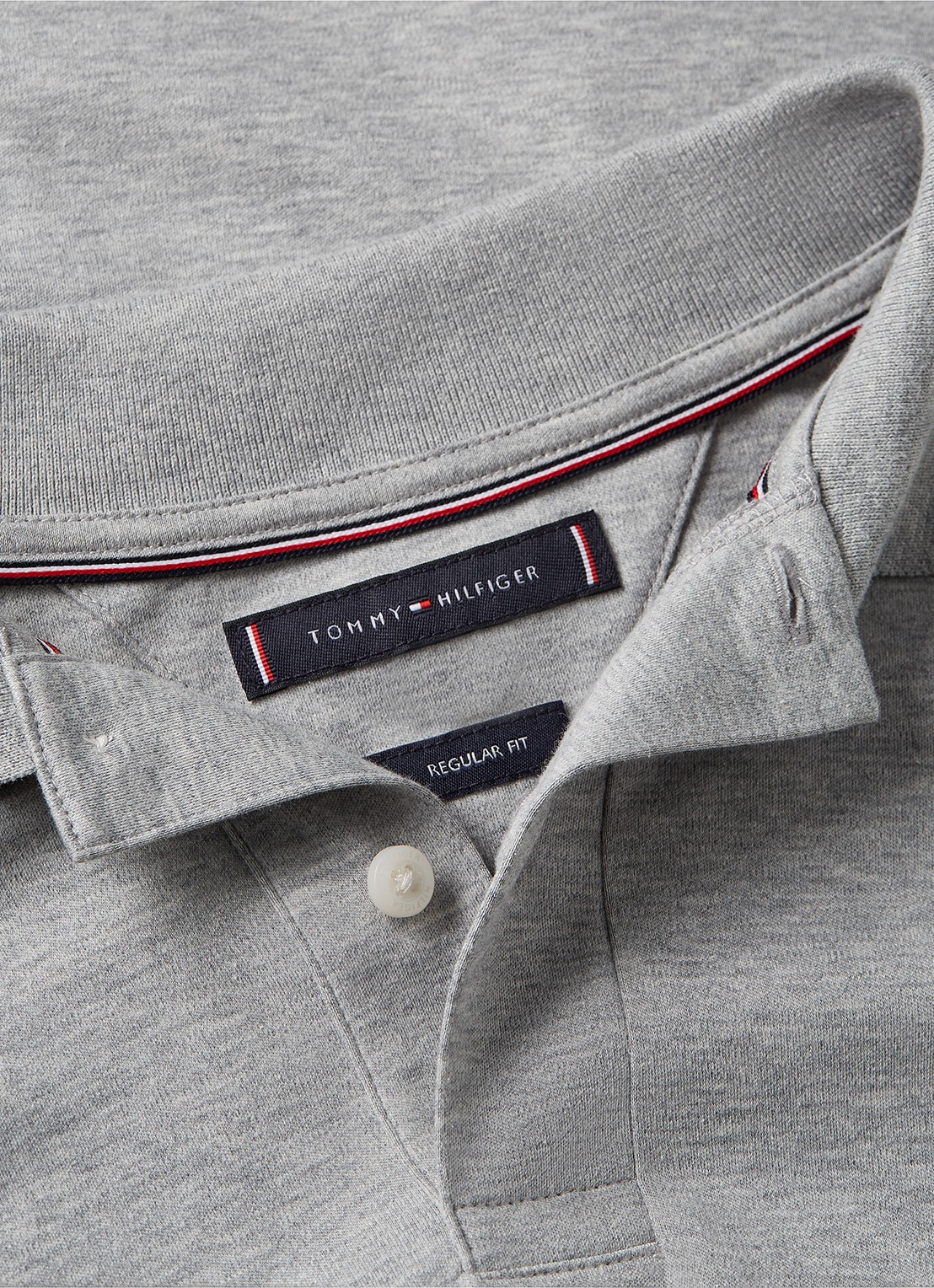 Tommy Hilfiger Regular fit polo met logo - detail 3 grijsmele